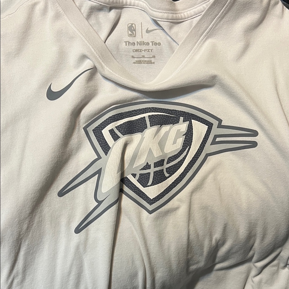 Nike White OKC Thunder Dri-Fit Tee